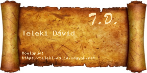Teleki Dávid névjegykártya